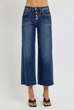 Full Size High-Rise Cropped Wide-Leg Button-Fly Jeans