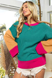 Bell Sleeve Rib Knit Sweater