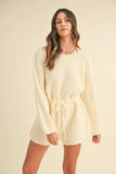 Round Neck Long Sleeve Sweater Romper