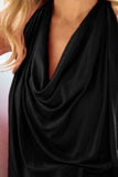 Rayon Spandex Cowl Neck Sleeveless Top