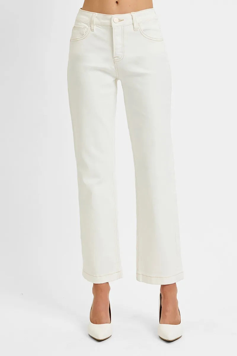Ankle-Length Mid Rise Control Jeans for a Sleek Fit