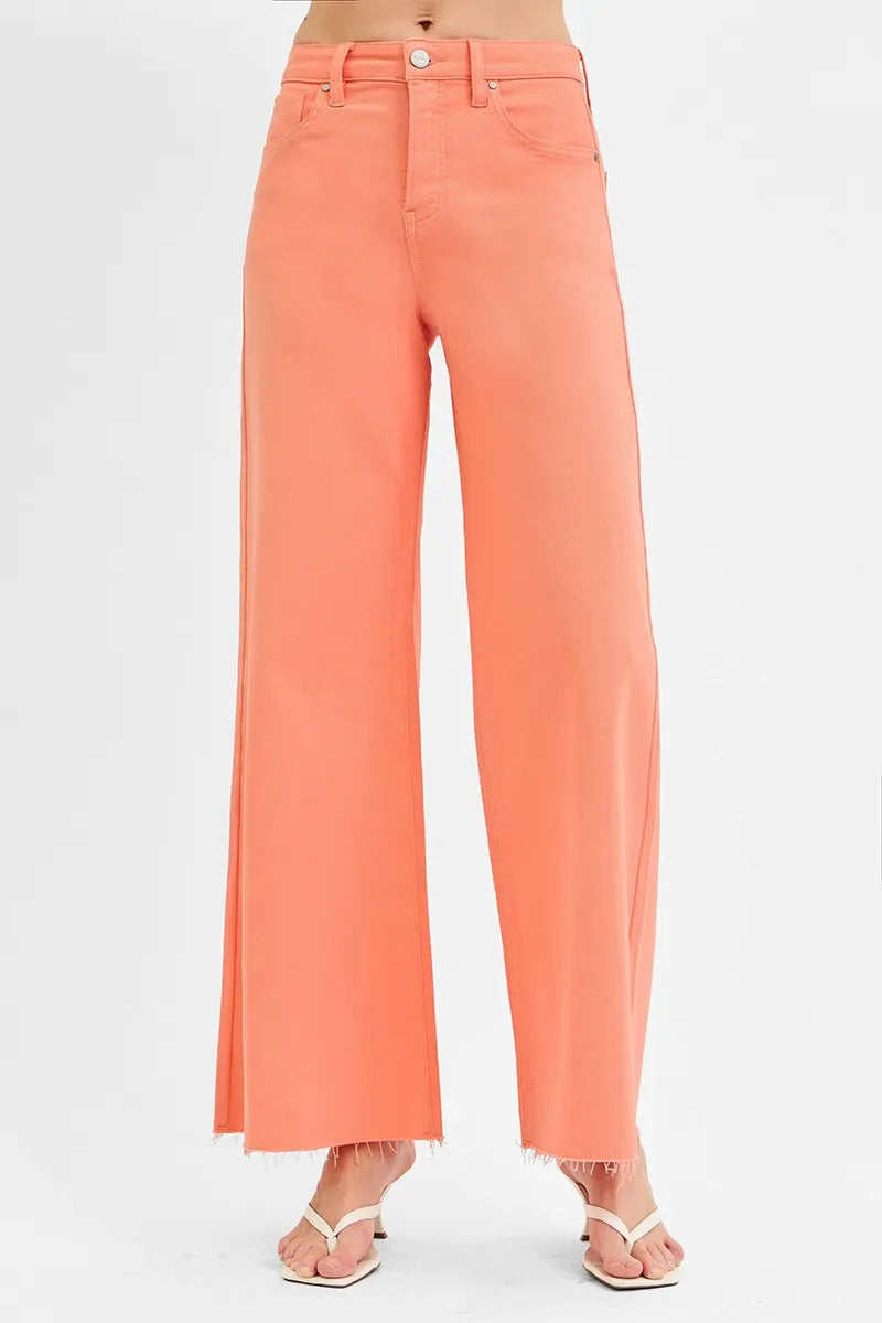 High Rise Slimming Palazzo Denim Pants - Plus Size