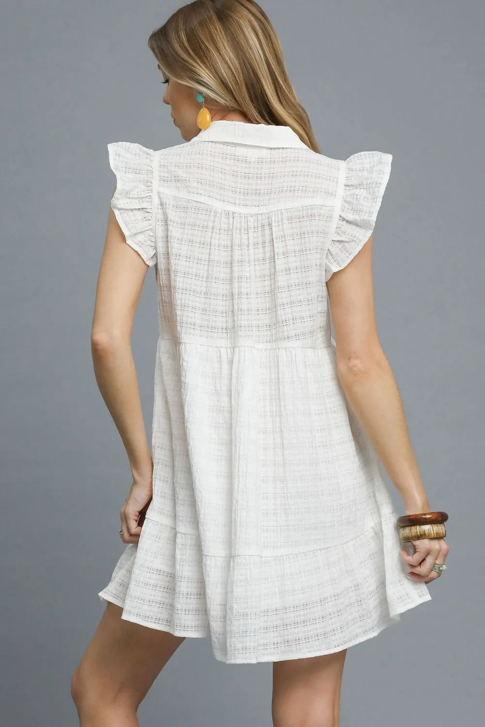 Cap Sleeve Ruffled Empire Waist Dress