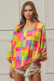 Multi Block Bubble Pop Ballon Top