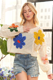 Floral Patch Sweater Crop Top