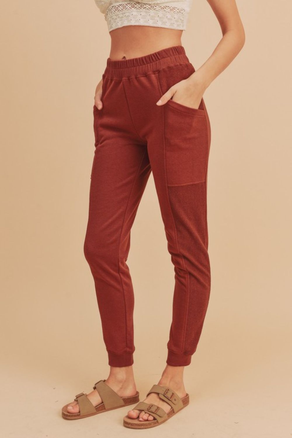 Elastic Waist Joggers with Pockets