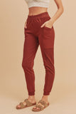 Elastic Waist Joggers with Pockets
