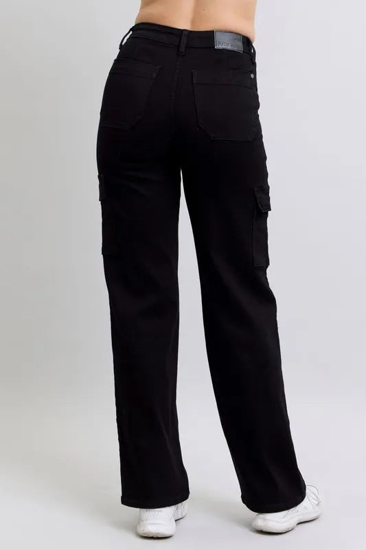 Full Size High Waist Cargo Wide Leg Jeans Plus Size