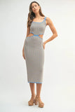 Multi Color Chevron Knit Bodycon Midi Dress