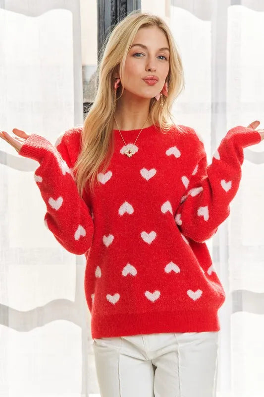 Heart Cutesy Sweater Top