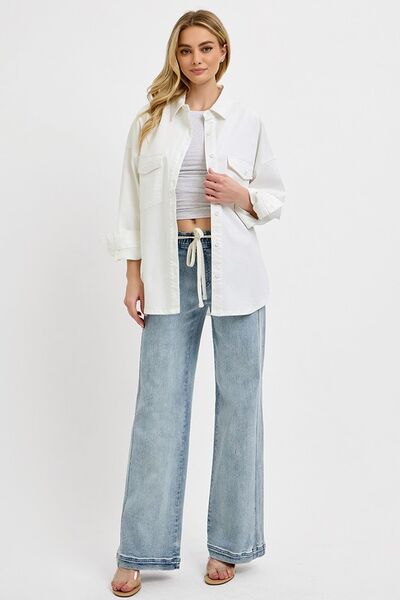 Full Size Straight Leg Jeans with Pockets Plus Size