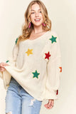 Multi Color Star Sweater Top