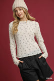 Chic Bow Patterned Knit Top