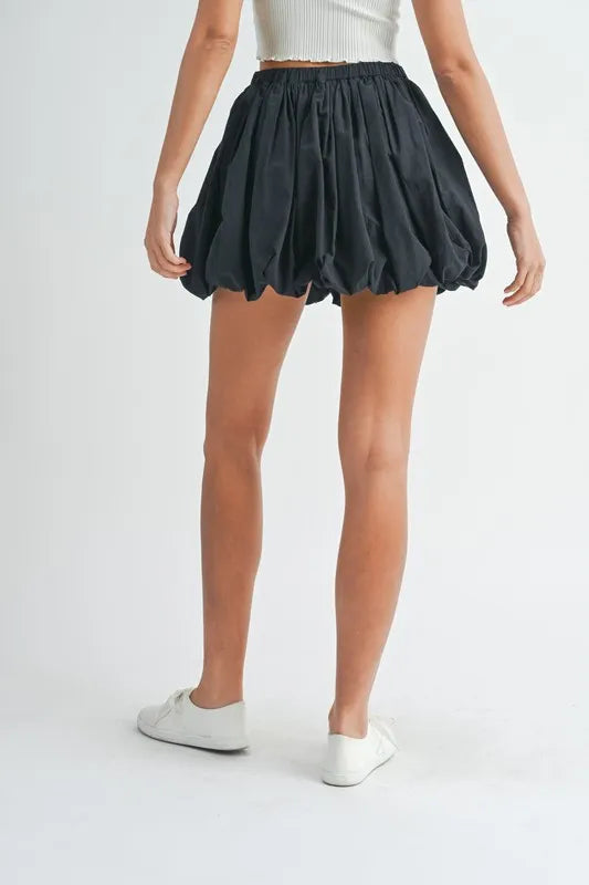 Poplin Bubble Mini Skirt