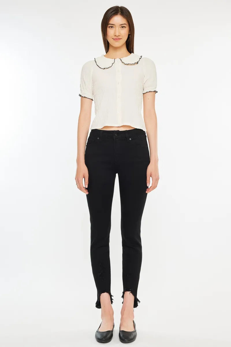 High Waist Ankle-Length Skinny Denim