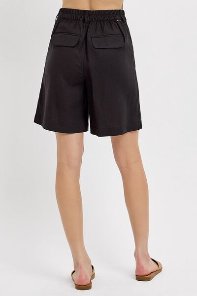 High Rise Pleated Front Shorts