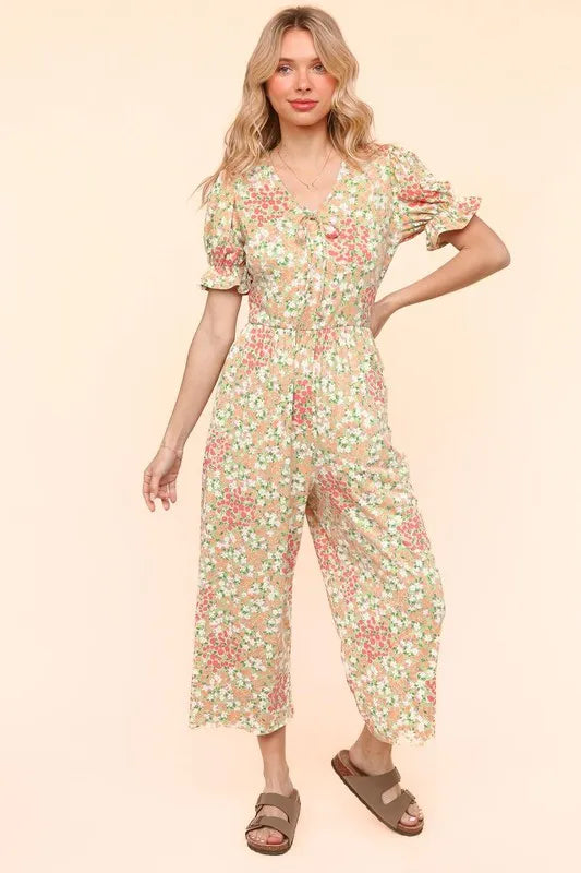 Flora Knit Spring Jumpsuit With Side Pockets