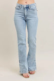 Full-Length Slimming Vintage Side Slit Bootcut Jeans