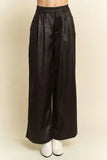 Crinkled Textured Wide Leg Pants