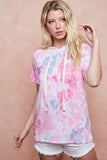 Tie Dye Terry Hoodie with Drawstring
