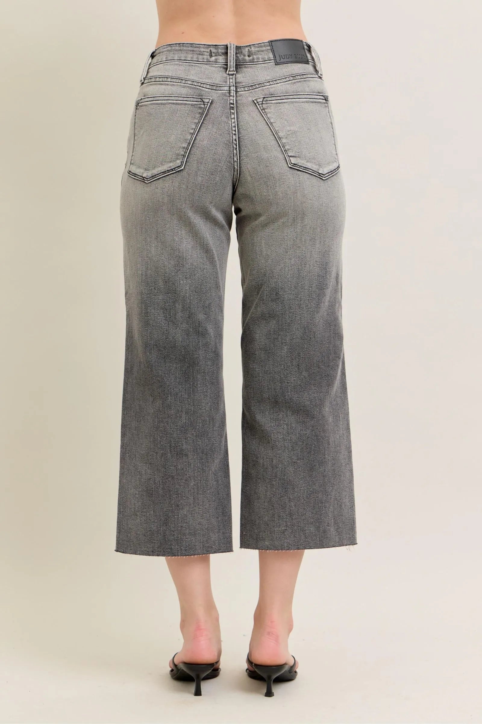 Full Size Embroidered Culotte-Style Capris Jeans