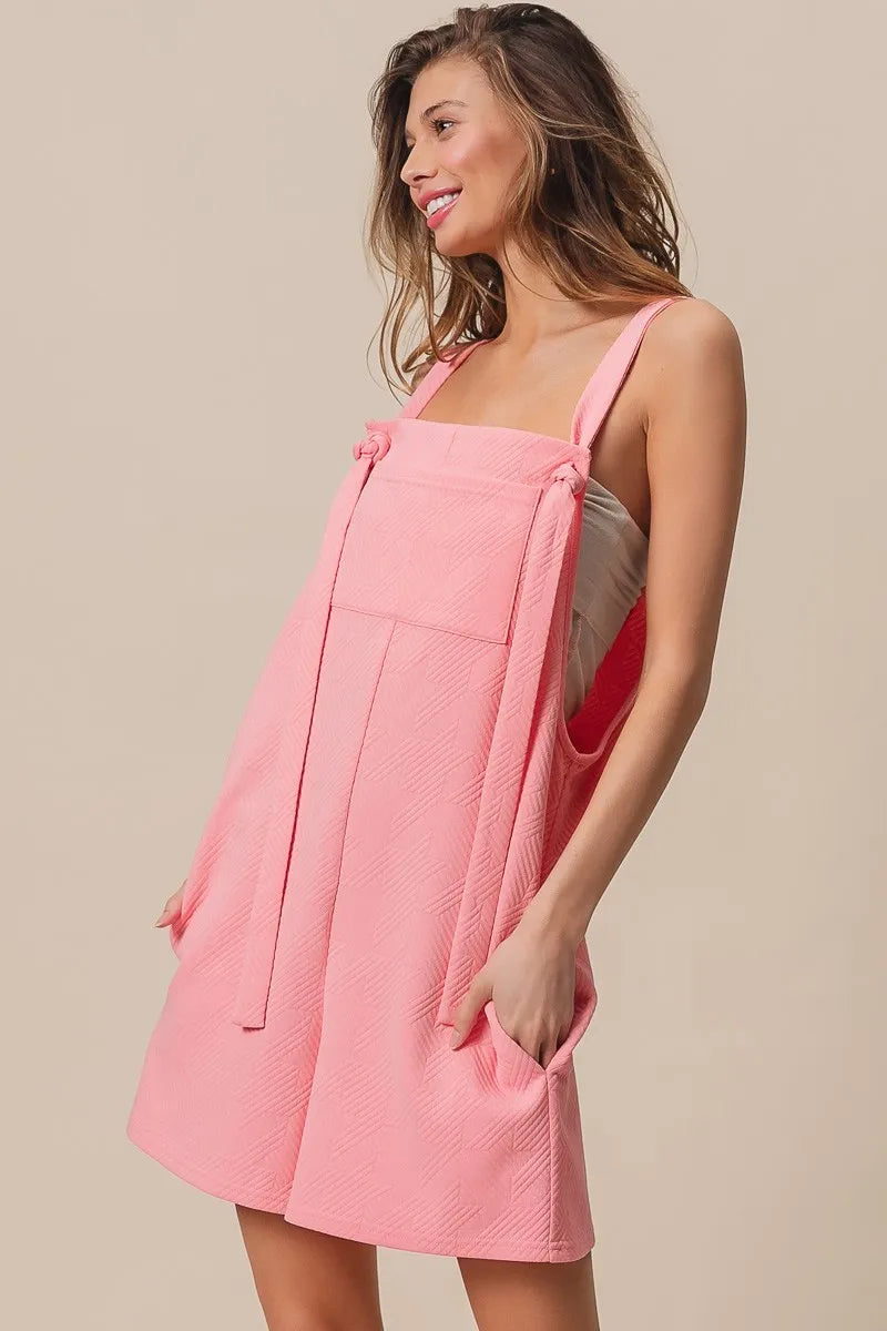 Texured Jacquard Romper with Side Pockets