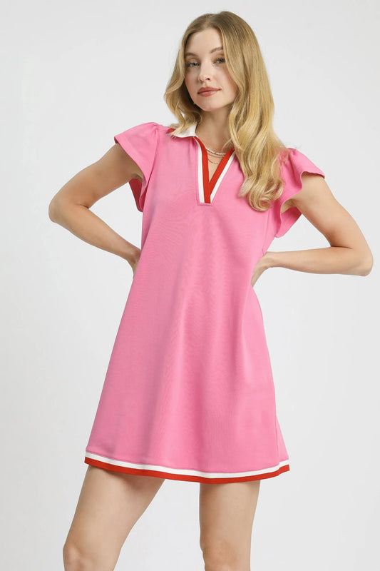 Hooded Sporty Trim Mini Dress