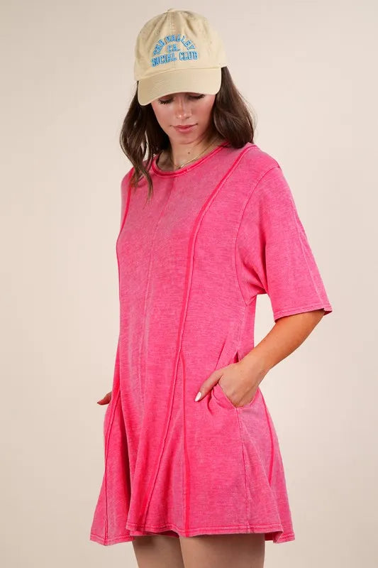 Mineral Washed Oversized Knit Comfy Romper