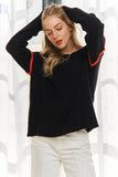 Stripe Accent Sweater Top