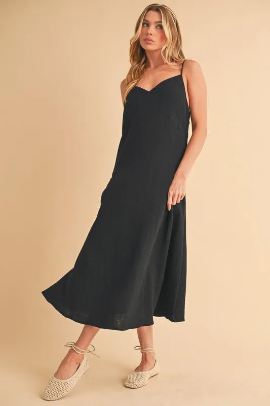 Side Button Midi Cami Dress