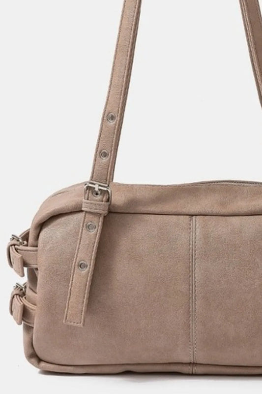 Elegant Buckle Strap Rectangular Shoulder Handbag