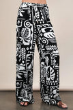 Printed Casual Wide Leg Resort Pants