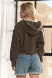 Cropped Hoodie Relaxed Sweater