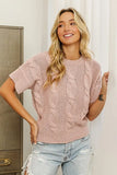 Cable Knit Textured Sweater Top