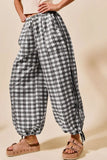 Elastic Waist Plaid Balloon Bottoms