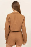 Cropped Button-Down Blazer
