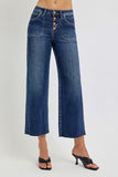 Full Size High-Rise Cropped Wide-Leg Button-Fly Jeans