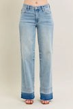 Full Size High-Rise Raw Hem Relaxed Jeans
