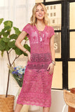 Lurex Crochet Lace Up Cover Up Dress