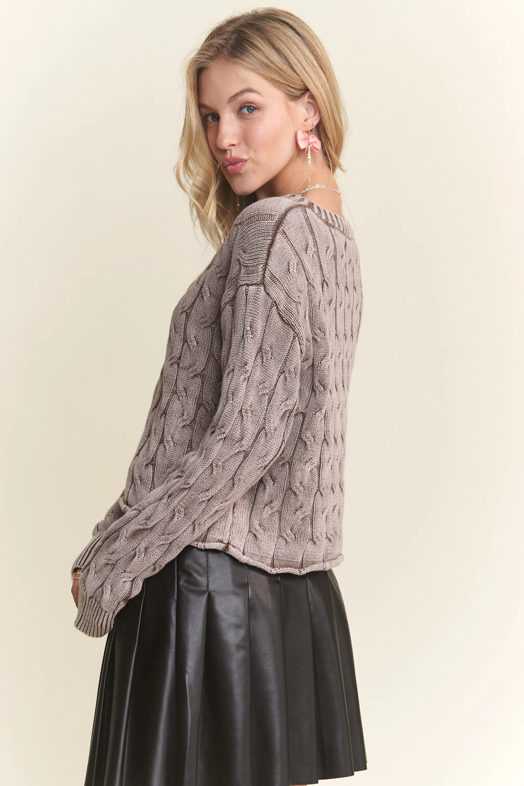 Cut Edge Detail Mineral Washed Sweater