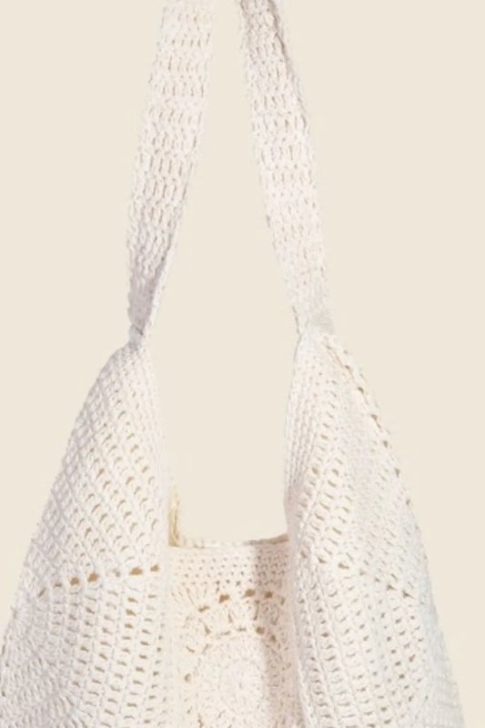 Braided Panels Hobo Shoulder Tote Bag