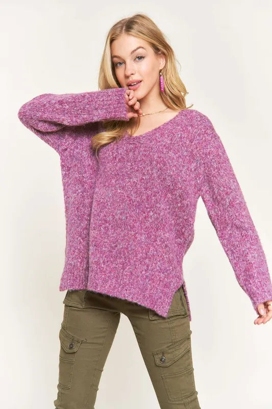 Two Tone Sweater Tunic Top