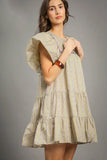 Botanical Flutter Sleeve Tiered Mini Sundress