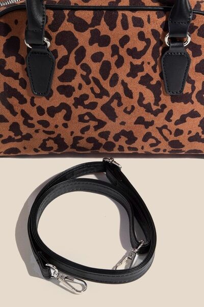 Faux Leather Handle Boxy Handbag