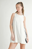Linen Mix Side Ric Rac A-Line Mini Dress