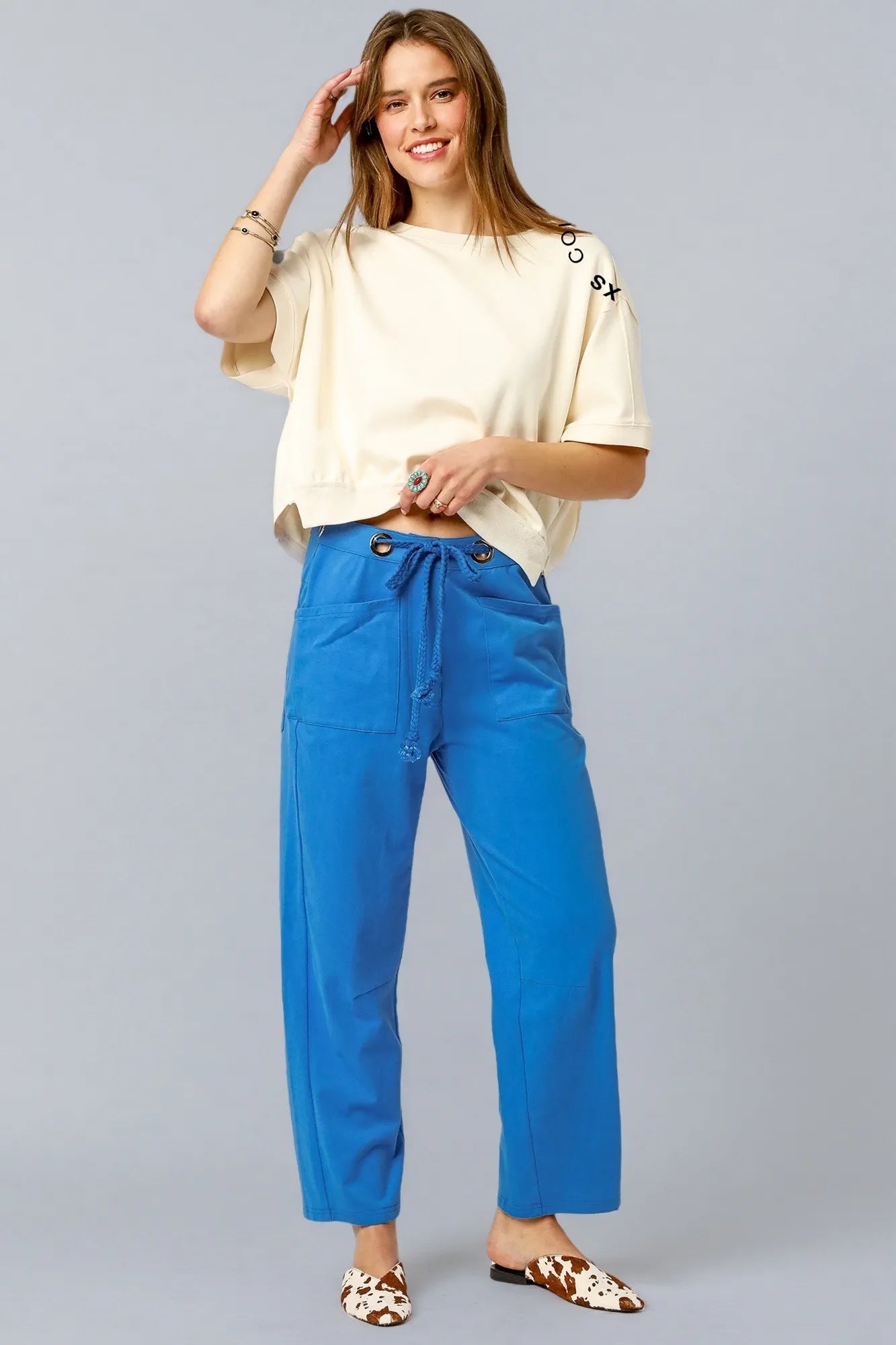 Adjustable Waist Relaxed Fit Pants
