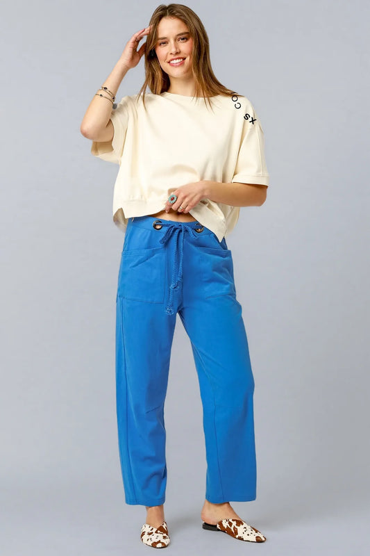 Adjustable Waist Relaxed Fit Pants