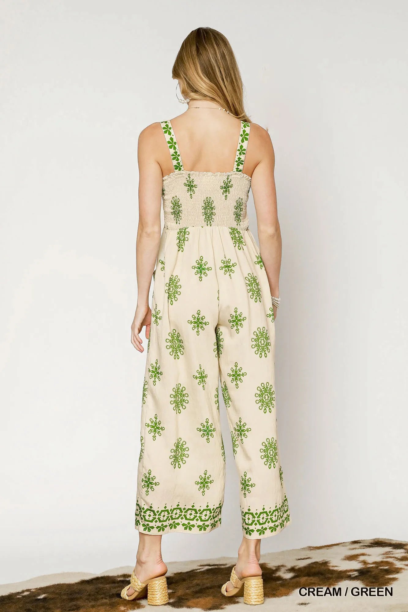 Tropical Pineapple Wide Leg Camisole Jumpsuit