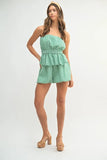 Gingham Tube Top and Shorts Set