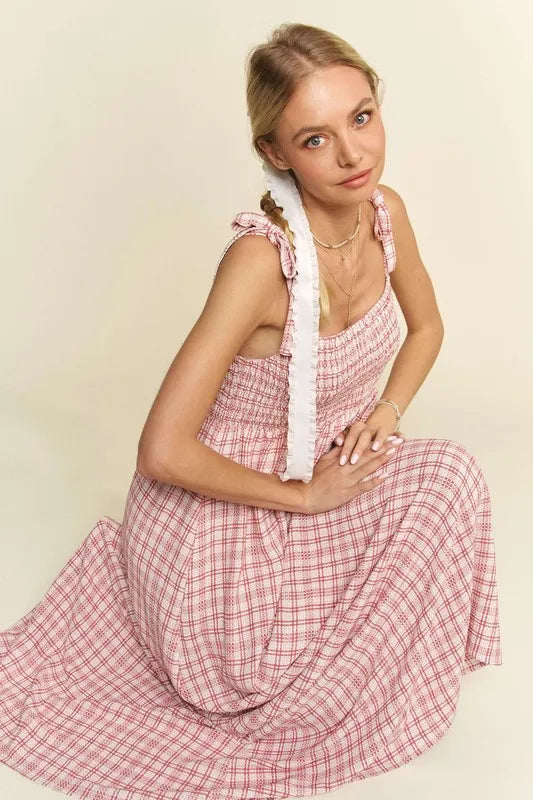 Smocked Sleeveless Maxi Cami Dress